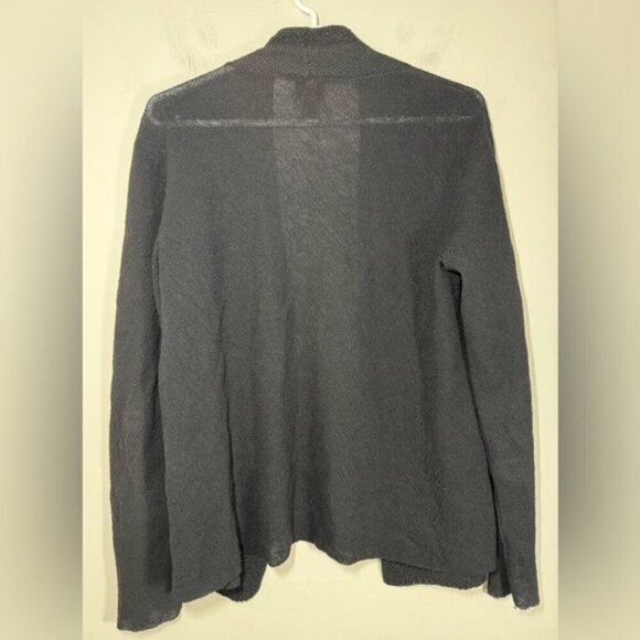 Eileen Fisher Black Open Front Italian Yarn Wool Cardigan size M - Picture 6 of 7
